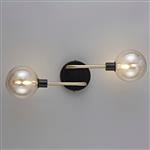 Hanley Black and Antique Brass 2 Arm Wall Light DEL7733