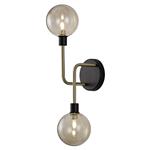 Hanley Black and Antique Brass 2 Arm Wall Light DEL7733