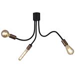 Harlovan Black and Copper Flexible 3 Arm Ceiling Light GIN7645