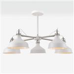 Nevada 5 Arm White and Nickel Ceiling Light LT30021