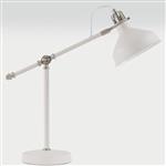 Nevada Adjustable White and Nickel Table Lamp LT30006