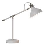 Harminder Adjustable White and Nickel Table Lamp BAR7006