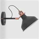 Nevada Single Switched Black and Copper Wall Light LT30573