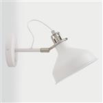 Nevada Single Switched White and Nickel Wall Light LT30012