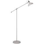 Harminder Single White and Nickel Adjustable Floor Lamp BAR7009
