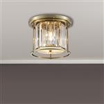 Mckinney Antique Brass And Clear Small Flush Ceiling Fitting LT31958