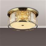 Mckinney Antique Brass And Clear Large Flush Ceiling Fitting LT31960