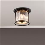 Mckinney Satin Black And Clear Small Flush Ceiling Fitting LT31936