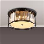 Mckinney Satin Black And Clear Large Flush Ceiling Fitting LT31938