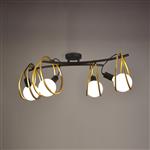Oklahoma Matt Black And Painted Gold Large Ceiling Fitting LT31558