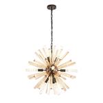 Portland Brown Oxide And Champagne Gold Glass 10 Light Pendant LT31404