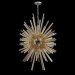 Portland Small Polished Nickel And Champagne Gold Glass Pendant LT31647