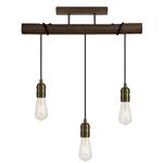 Quetzal 3 Light Oak and Antique Brass Ceiling Fitting TUB7745