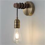 Rochester Oak and Antique Brass Wall Light LT30602