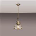 Rancho Antique Brass And Clear Glass Ceiling Pendant LT30226