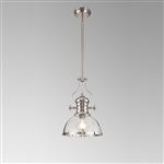 Rancho Polished Nickel And Clear Glass Ceiling Pendant LT30229