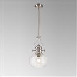 Rancho Polished Nickel And Clear Glass 1 Light Pendant LT32956