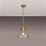 Rancho Satin Gold And Clear Glass Ceiling Pendant LT30230