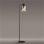 Tennessee Black And Smoked Glass Large Floor Lamp LT30275