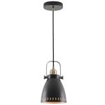 Vermont Small Black And Antique Brass Single Pendant LT30580