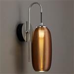 Montana Copper Glass Chrome LED Switched Wall Light LT31144