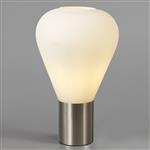 Naperville Narrow Opal Glass Satin Nickel Table Lamp LT31355