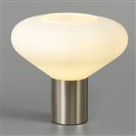 Naperville Wide Opal Glass Satin Nickel Table Lamp LT31356