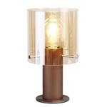 Xerxes Mocha Finish Amber Glass Table Lamp BLA8266