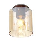Xerxes Single Semi-Flush Amber Glass Ceiling Light BLA8264