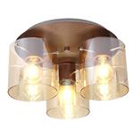 Xerxes Triple Semi-Flush Amber Glass Ceiling Light BLA8265