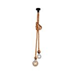 Rope Brown Rustic Double Ceiling Fitting 15482-18