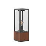 Garonne IP44 Natural Wood & Anthracite Small Outdoor Post Lamp 501860130