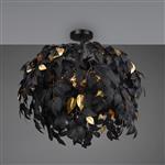 Leavy Black And Gold Large Semi Flush Ceiling Fitting R60463032