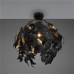 Leavy Black And Gold Semi Flush Ceiling Fitting R60461032