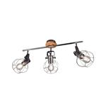 Madras Triple Natural Wood & Antique Silver Ceiling Light 805300388