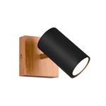 Marley Wall Or Ceiling Black & Wood Spot Light 812400132