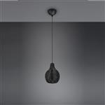 Sprout Large Black Rattan Single Pendant Fitting R31291002