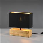 Woody Rectangular Natural Wood And Black Table Lamp R50181080