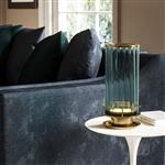 Aged Brass And Green Glass LED Table Lamp QN-ARNO-GREEN-AB
