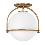 Heritage Brass Single Globe Semi-Flush Ceiling Light QN-SOMERSET-F-O-HB