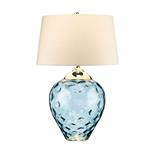 Light Blue Tinted Large Nickel Dual-Lit Table Lamp QN-SAMARA-TL-LRG-BLU