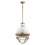 Natural Brass And White Pendant QN-TOLLIS-P-NBR