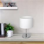 Casino Chrome Table Lamp with White Shade ML6375
