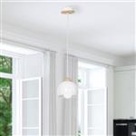 Dama White and Wood Single Ceiling Pendant MLP6440