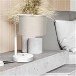 Lino Matt White Table Lamp with Linen Shade MLP7502