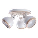 Orchard White and Wood Round Triple Spotlight MLP8652