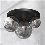 Reflex 3-Light Black and Gold Ceiling Fitting MLP8417
