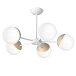 Sfera 5-Arm White and Wood Ceiling Fitting MLP5433