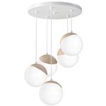 Sfera White and Wood 5-Light Ceiling Pendant MLP5426
