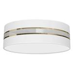 Ultimo Large Round White and Gold Flush Light MLP7352